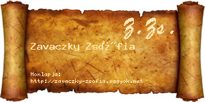 Zavaczky Zsófia névjegykártya