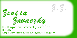 zsofia zavaczky business card